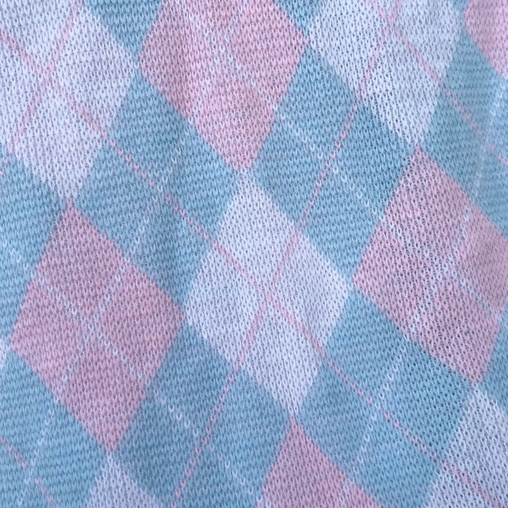 80s Brownstone Studio NY Pastel Argyle Knit Sweater Vest - Picture 10 of 13